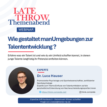 Der zweite Themenabend "LateThrow" wird auf den 25. August verschoben.