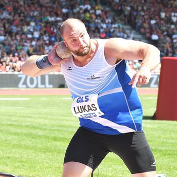Bei den Männern ist Dennis Lukas (LG Idar-Oberstein) klarer Titelfavorit im Kugelstoßen (Foto: Iris Hensel).
