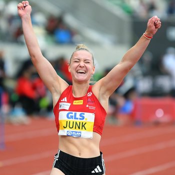 Gold und Silber für Sophia Junk (LG Rhein-Wied) bei der DM in Dresden (Foto: Iris Hensel).